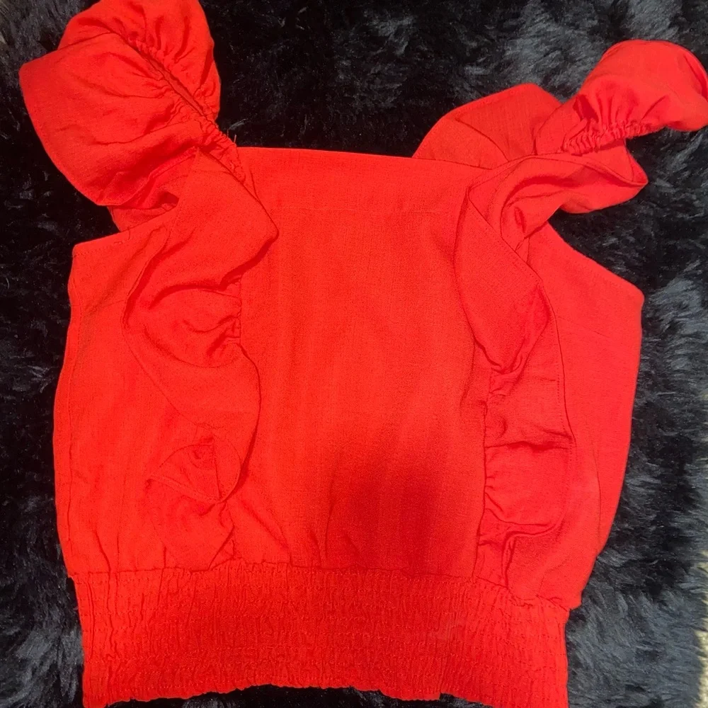 Red Ruffle Top - Picture 2 of 3